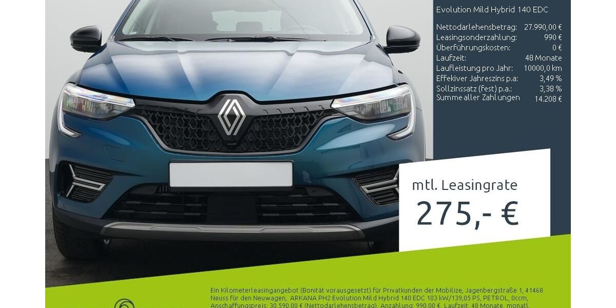 Renault Arkana 2.279 km 26.230 &euro; Münster - Amelsbüren 48163