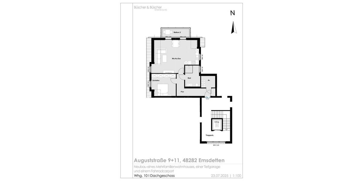Etagenwohnung Emsdetten - 2 Zimmer, 75 m&sup2;, 358.600&euro; | Angebot:25688470